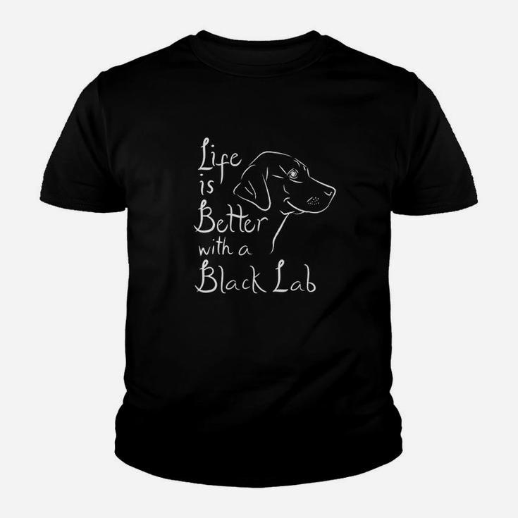 Life Is Better With Lab Black Labrador Retriever Gifts Kid T-Shirt