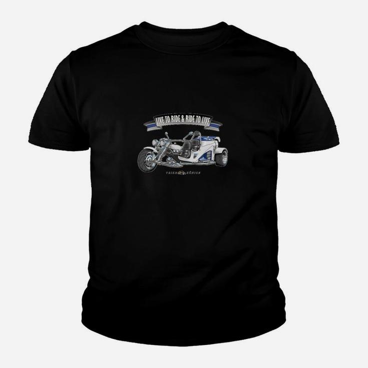 Live To Ride Ride To Live Weiss Stblau Kinder T-Shirt