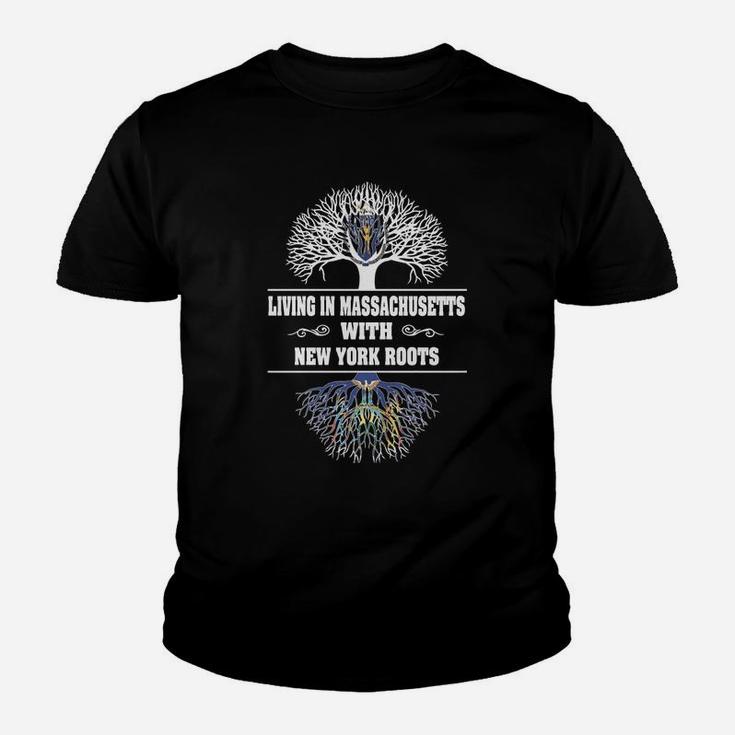 Living In Massachusetts With New York Roots Kid T-Shirt