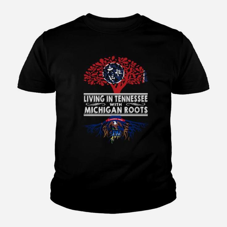 Living In Tennessee With Michigan Roots Kid T-Shirt