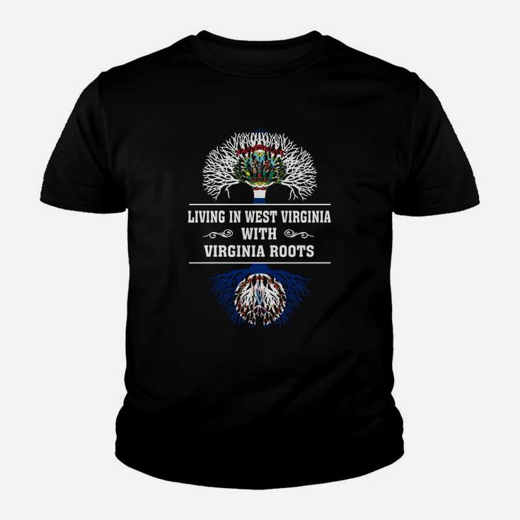 Living In West Virginia With Virginia Roots Kid T-Shirt