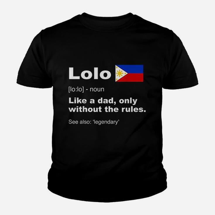 Lolo Filipino Grandpa Definition Funny Fathers Day Kid T-Shirt