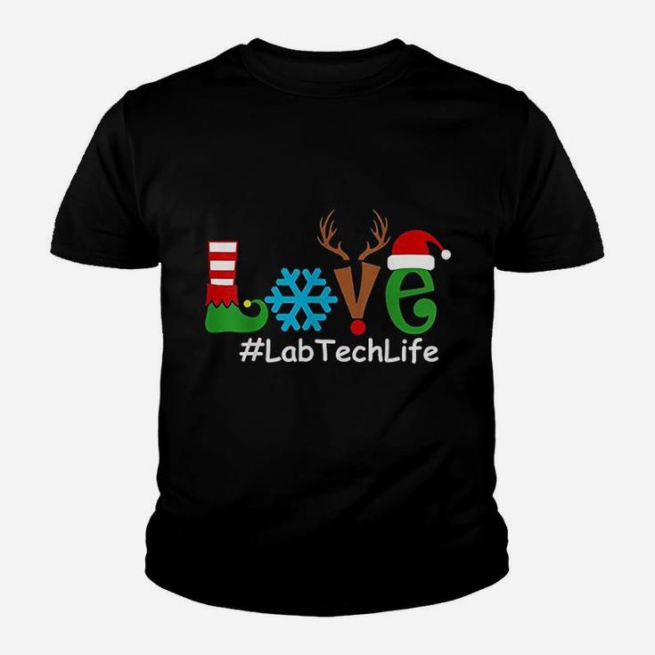 Love Nurse Lab Tech Life Christmas Kid T-Shirt