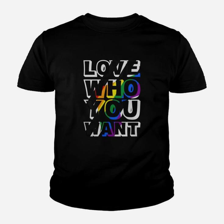 Love Who You Want Straight Ally Flag Lgbt Pride 2020 Kid T-Shirt