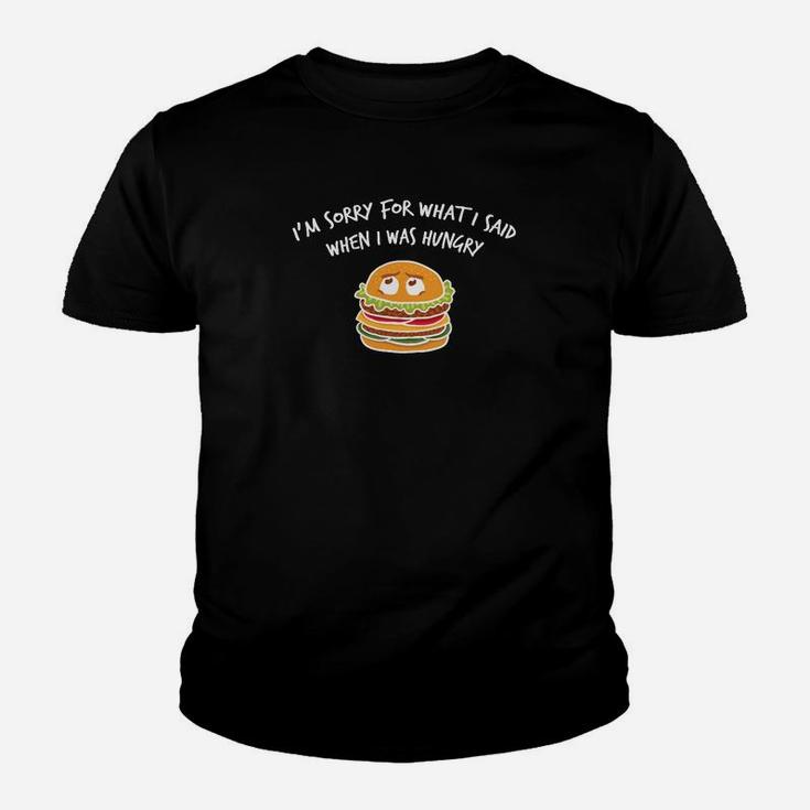 Lustiges Burger Sorry Hungry Kinder Tshirt – Entschuldigung für Hungerworte