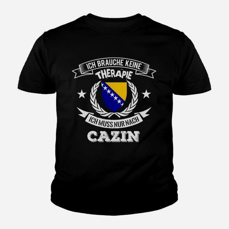 Lustiges Cazin Kinder Tshirt als Therapie-Ersatz mit Spruch & Bosnien-Herzegovina Wappen