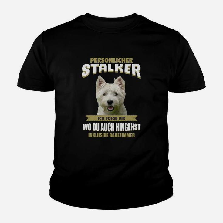Lustiges Hunde Kinder Tshirt Persönlicher Stalker, Aufdruck für Hundebesitzer