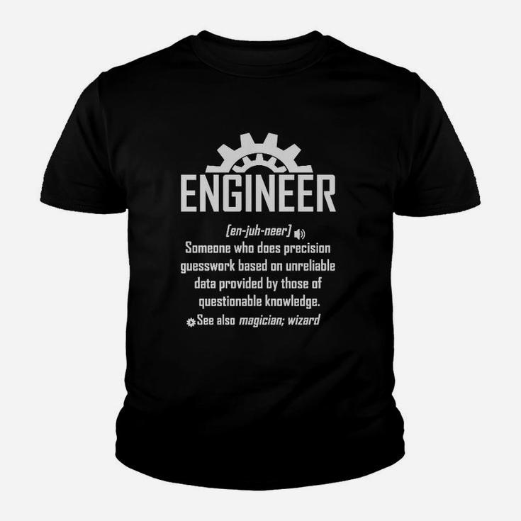 Lustiges Ingenieur Definition Humor Kinder Tshirt - Schwarz