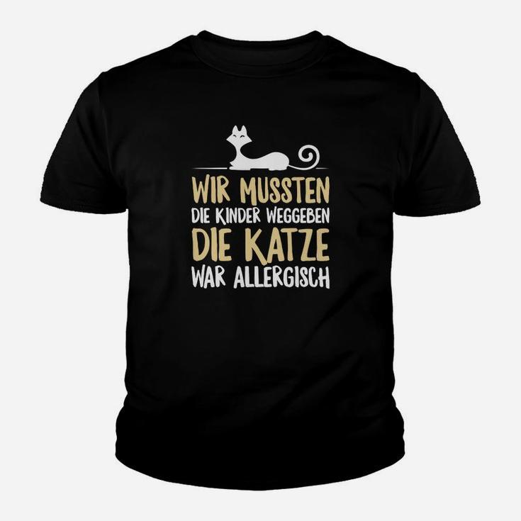 Lustiges Katzen-Motiv Kinder Tshirt: Kinder weg wegen Katzenallergie