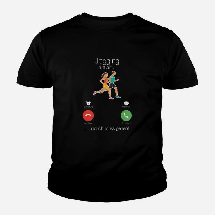 Lustiges Laufshirt 'Jogging ruft an... ich muss gehen', Spaß Kinder Tshirt für Läufer