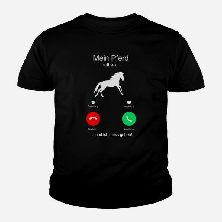 Lustiges Pferde-Telefonat Kinder Tshirt: Mein Pferd ruft an... ich muss gehen!