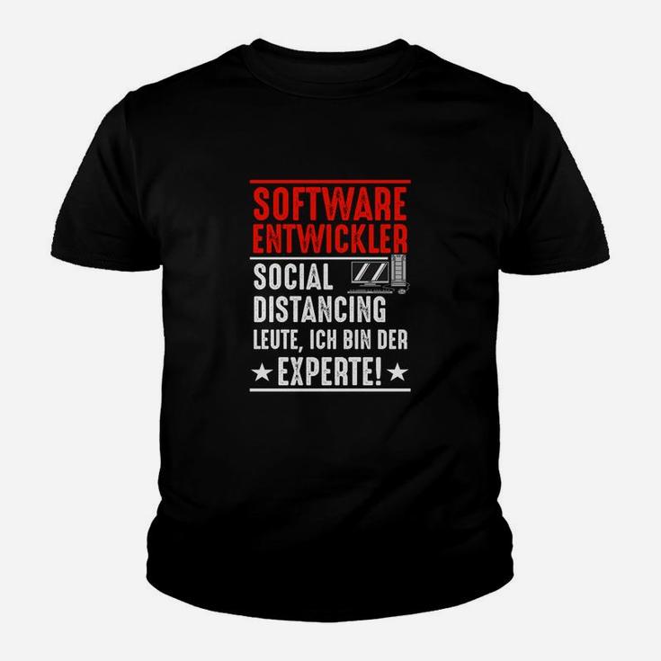 Lustiges Softwareentwickler Kinder Tshirt – Social Distancing Experte, Baumwollshirt für IT-Profis