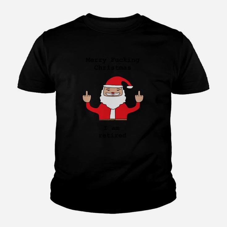 Lustiges Weihnachtsmann Grafik Kinder Tshirt, Witziges Weihnachts-Kinder Tshirt Schwarz