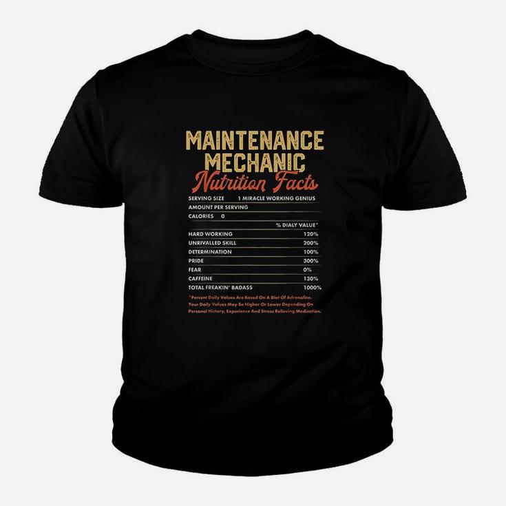 Maintenance Mechanic Nutrition Facts Funny Vintage Kid T-Shirt