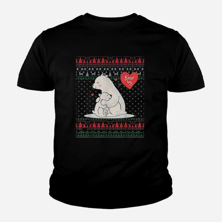 Mama Bear Hugs Ugly Christmas Family Matching Kid T-Shirt