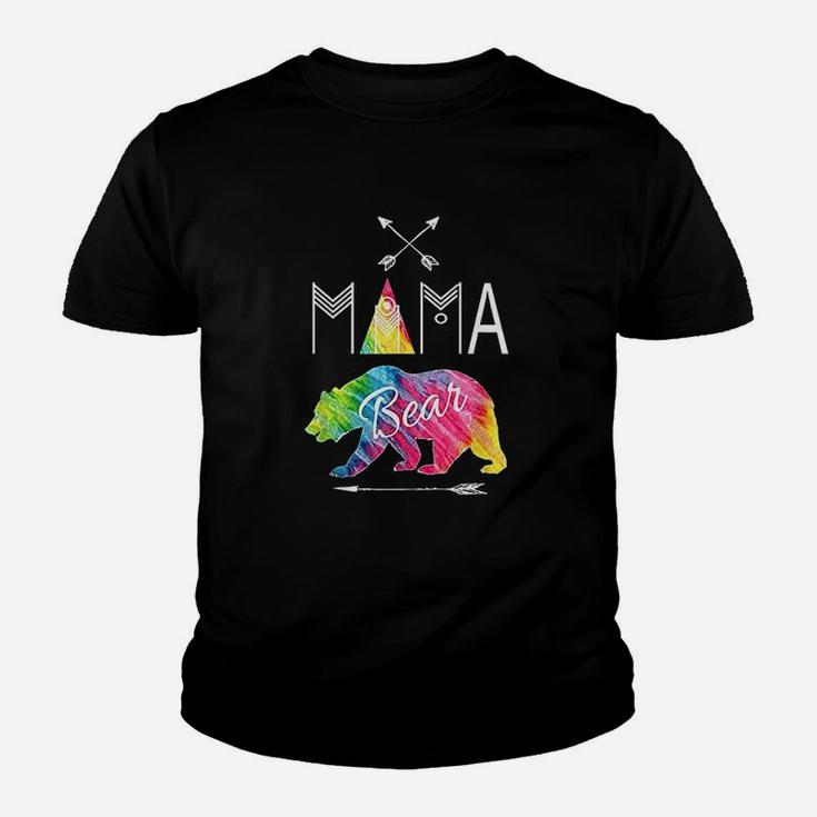 Mama Bear Tie Dye Matching Family Vacation And Camping Cool Kid T-Shirt