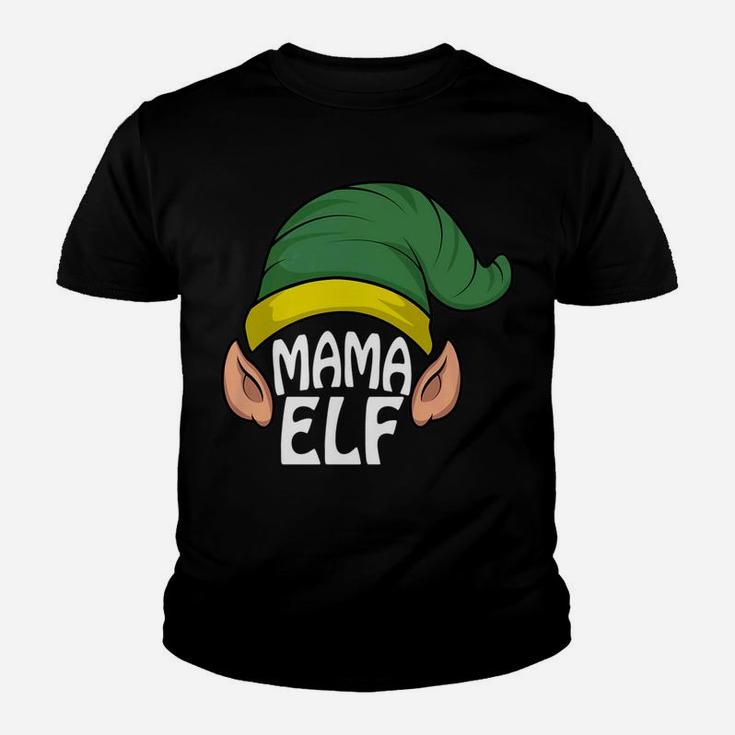 Mama Elf Funny Christmas Ugly Sweater Style Kid T-Shirt