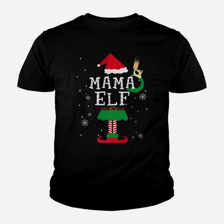 Mama Elf Matching Family Christmas Pajamas Elves Kid T-Shirt