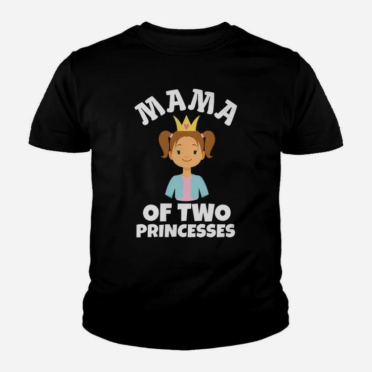 Mama Of Two Princesses Christmas Gift Women Mom Kid T-Shirt