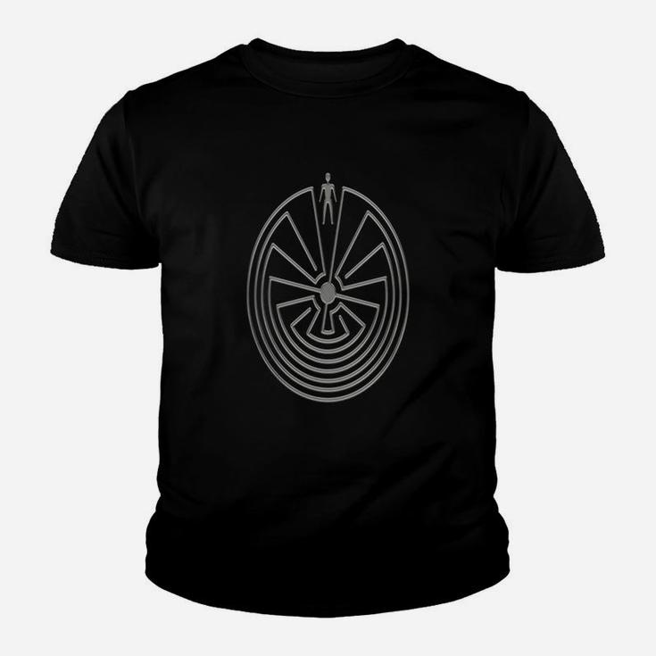 Man In The Maze Metal Silver Style Symbol Kid T-Shirt