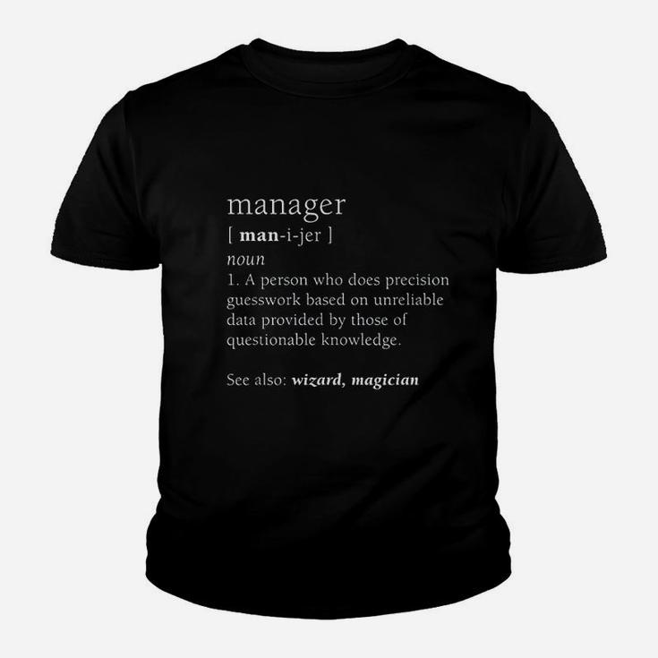 Manager Definition Funny Cute Business Promotion Gift Kid T-Shirt