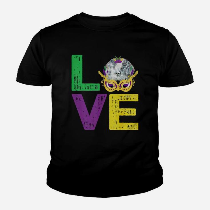 Mardi Gras Fat Tuesday Costume Love Newfoundland Funny Gift For Dog Lovers Kid T-Shirt