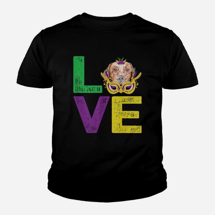 Mardi Gras Fat Tuesday Costume Love Rhodesian Ridgeback Funny Gift For Dog Lovers Kid T-Shirt