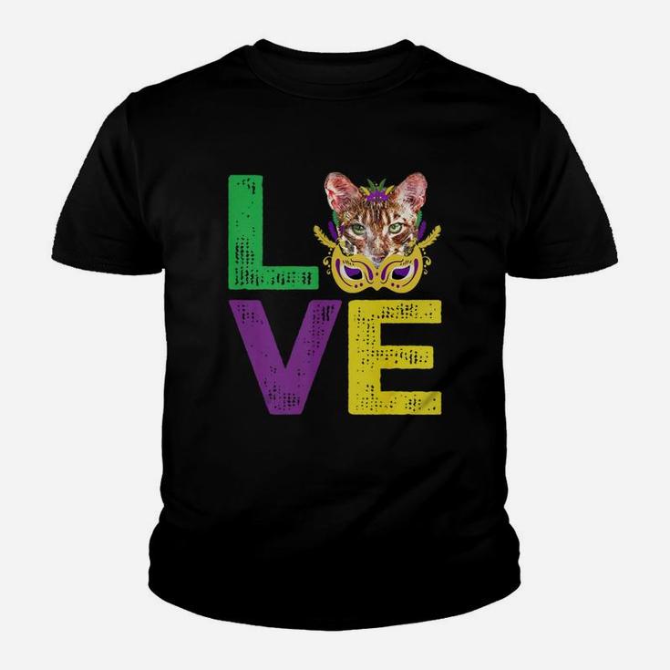 Mardi Gras Fat Tuesday Costume Love Toyger Funny Gift For Cat Lovers Kid T-Shirt