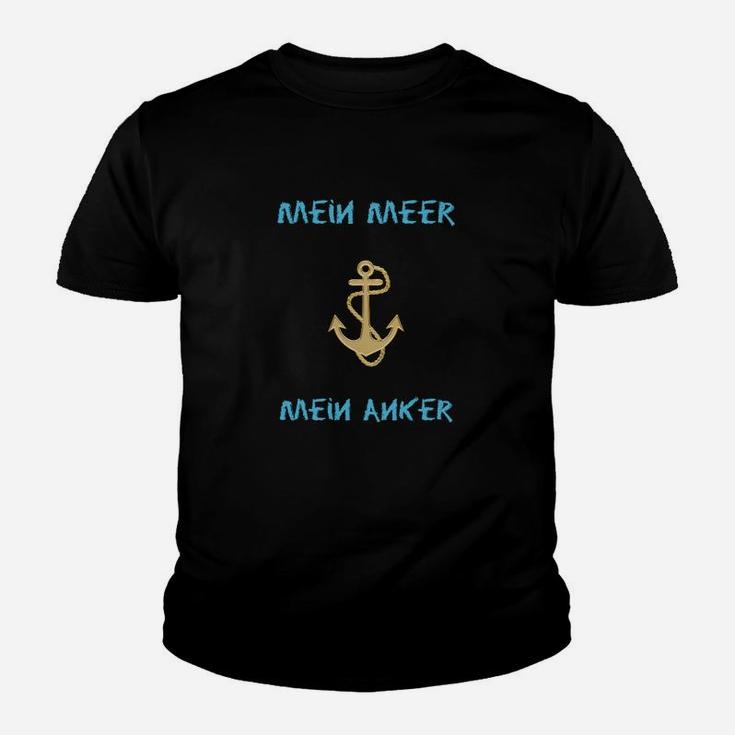 Maritimes Anker Kinder Tshirt Mein Meer, Mein Anker in Blau und Gold