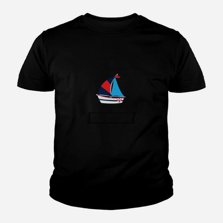 Maritimes Segelboot Herren Kinder Tshirt in Schwarz, Stilvolles Segler Tee