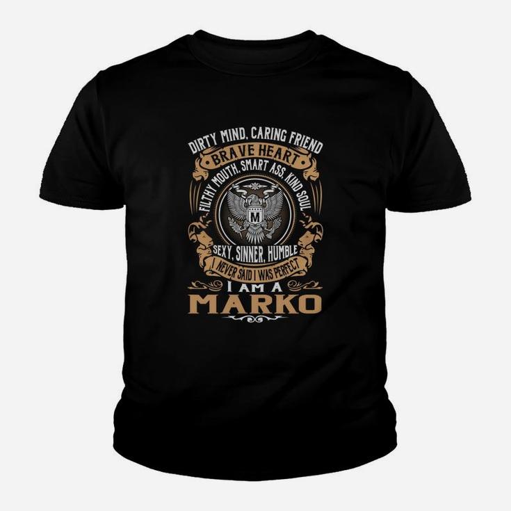 Marko Brave Heart Eagle Name Kid T-Shirt