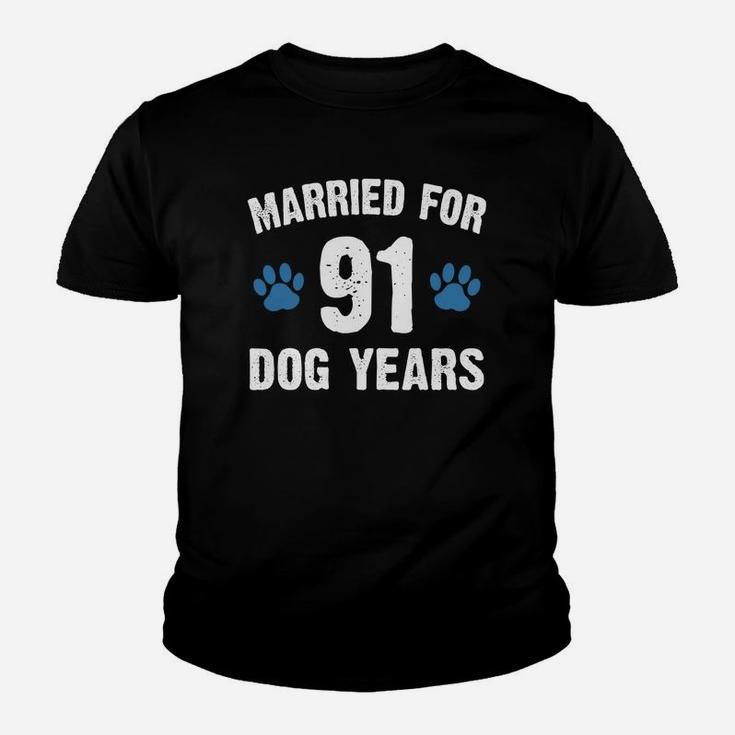 Married For 91 Dog Years 13th Wedding Anniversary Kid T-Shirt