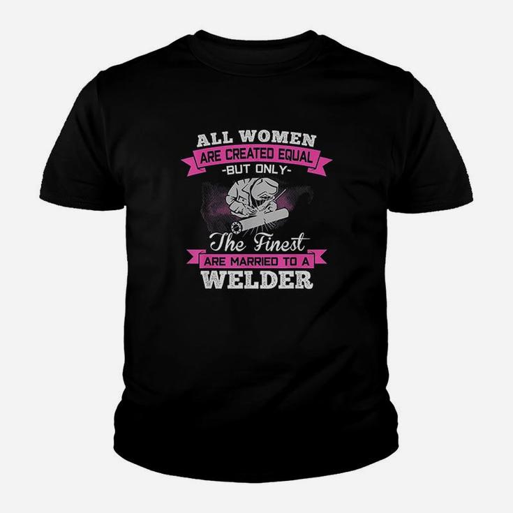 Married To A Welder Wife Husband Couple Family Funny Gift Kid T-Shirt