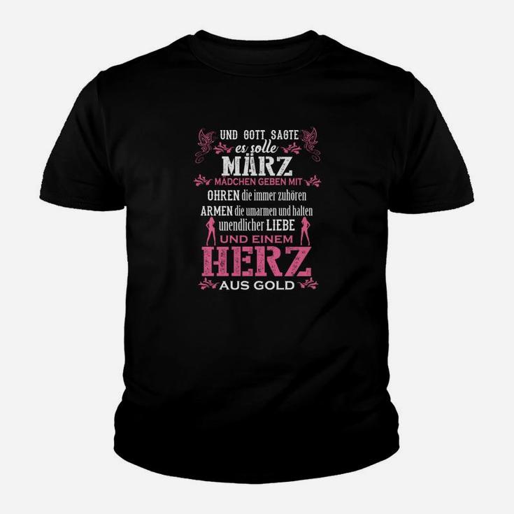 März Mädchen Einem Herz Aus Gold Tee Kinder T-Shirt