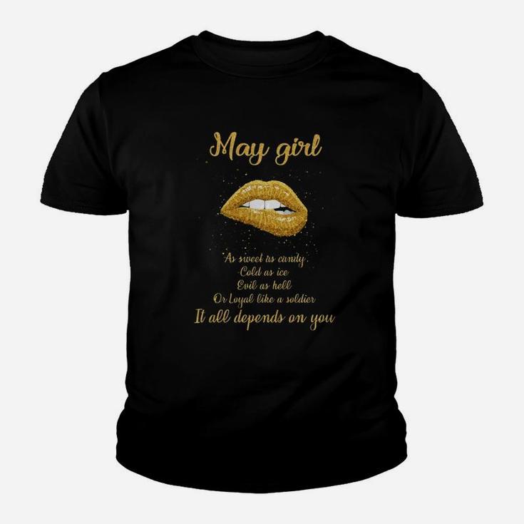 May Girl As Sweet As Candy - Queens Are Born In May T-shirt Youth T-shirt