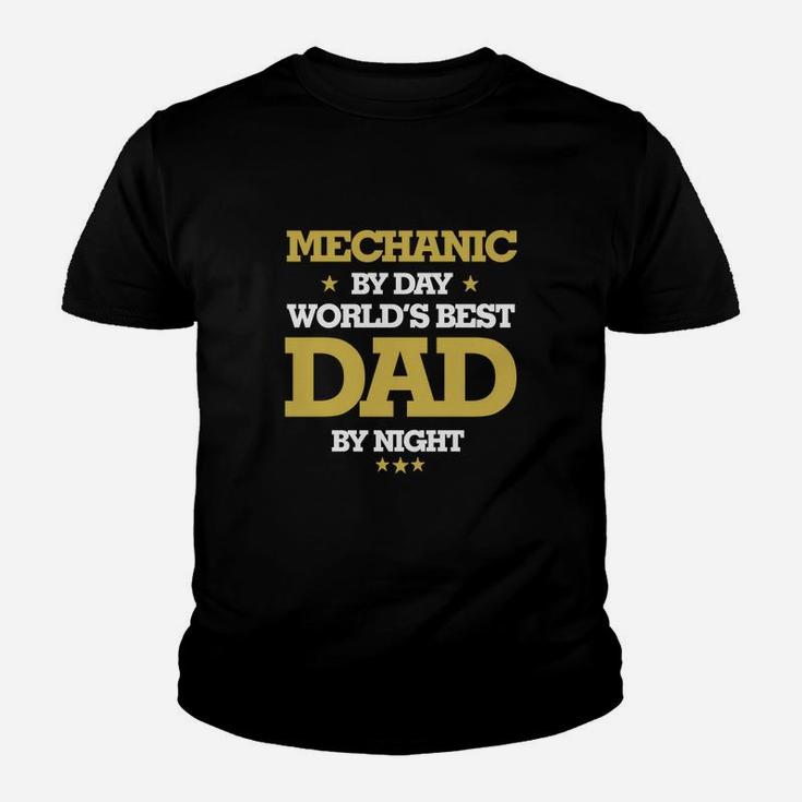 Mechanic By Day Worlds Best Dad By Night, Mechanic Shirts, Mechanic T Shirts, Father Day Shirts Kid T-Shirt