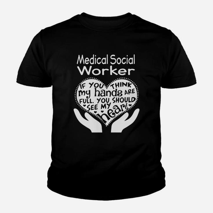 Medical Social Worker Full Heart Job Kid T-Shirt