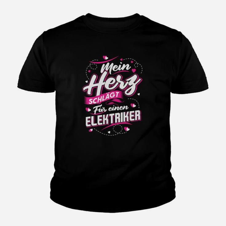 Mein Herz Schlägt Für Einen Elektriker Kinder T-Shirt
