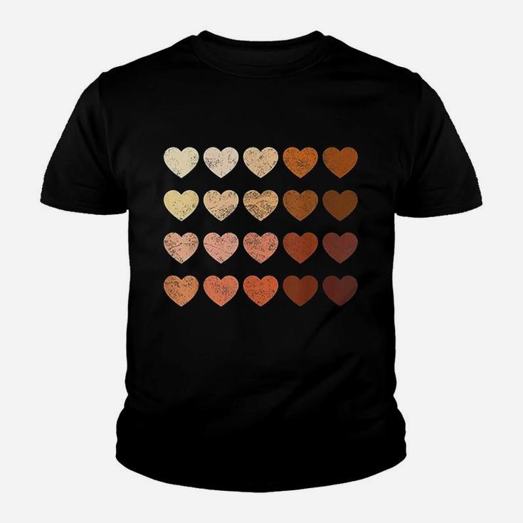 Melanin Hearts Vintage Valentines Day Gift Kid T-Shirt