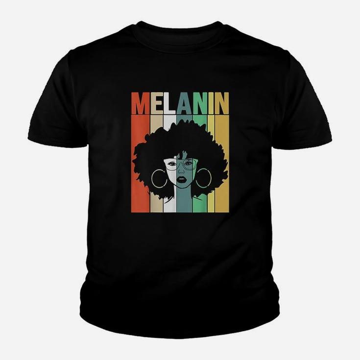 Melanin Vintage Retro Black Afro Woman Queen Kid T-Shirt