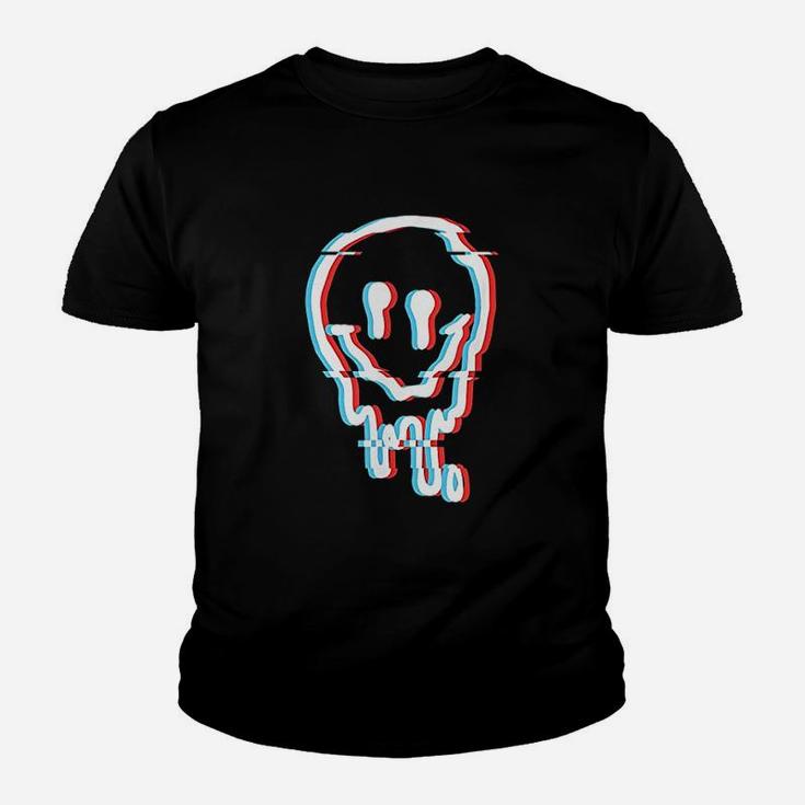 Melted Smiling Face Illusion Psychedelic Trippy Kid T-Shirt