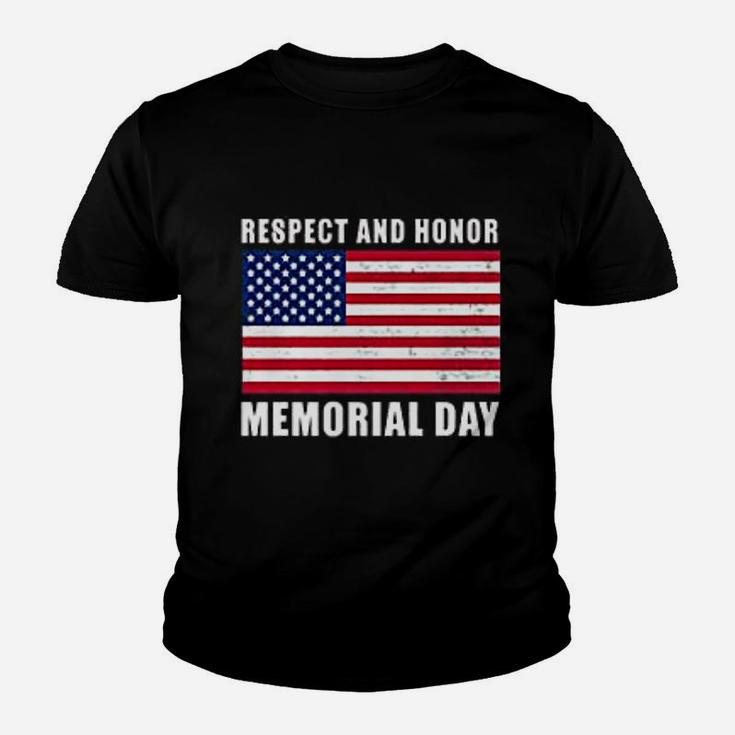Memorial Day Gift Respect And Honor Memorial Day Kid T-Shirt