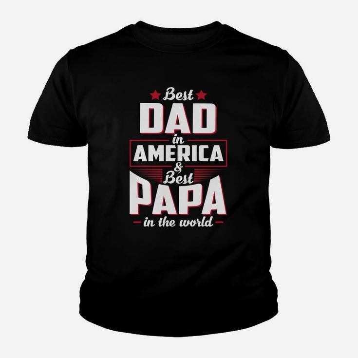 Mens Best Dad In America Best Papa In The World Kid T-Shirt