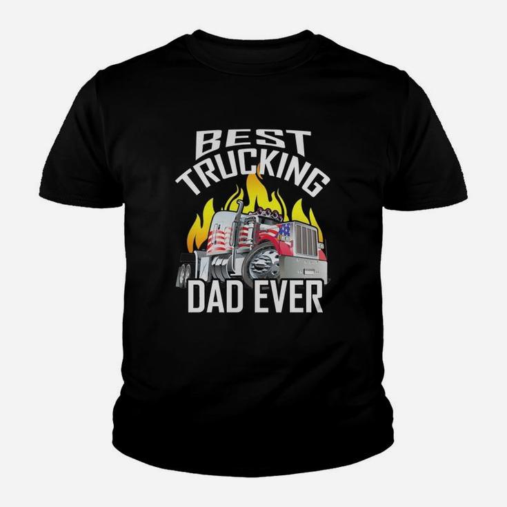 Mens Best Trucking Dad Ever Truck Driver Fathers Day Gift Shirt Kid T-Shirt