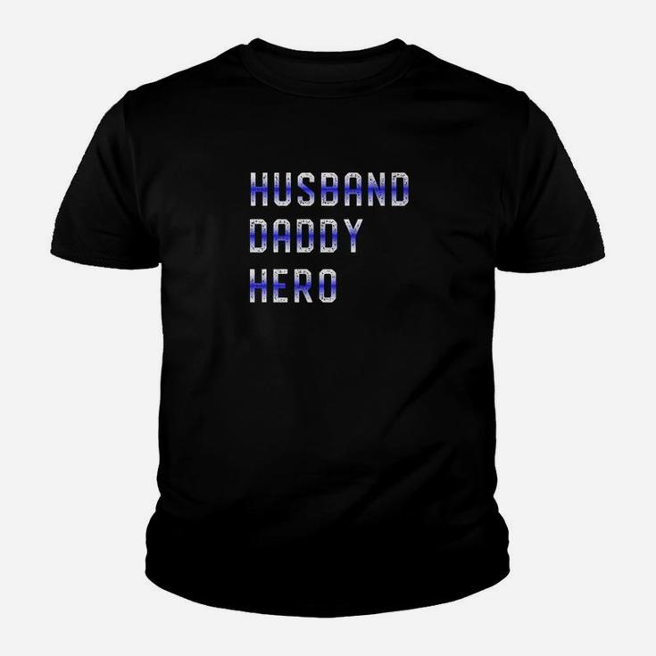 Mens Cop Husband Daddy Hero For Police Fathers Day Gift Kid T-Shirt