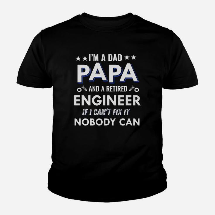 Mens Dad Papa And Retired Engineer Fathers Day Kid T-Shirt