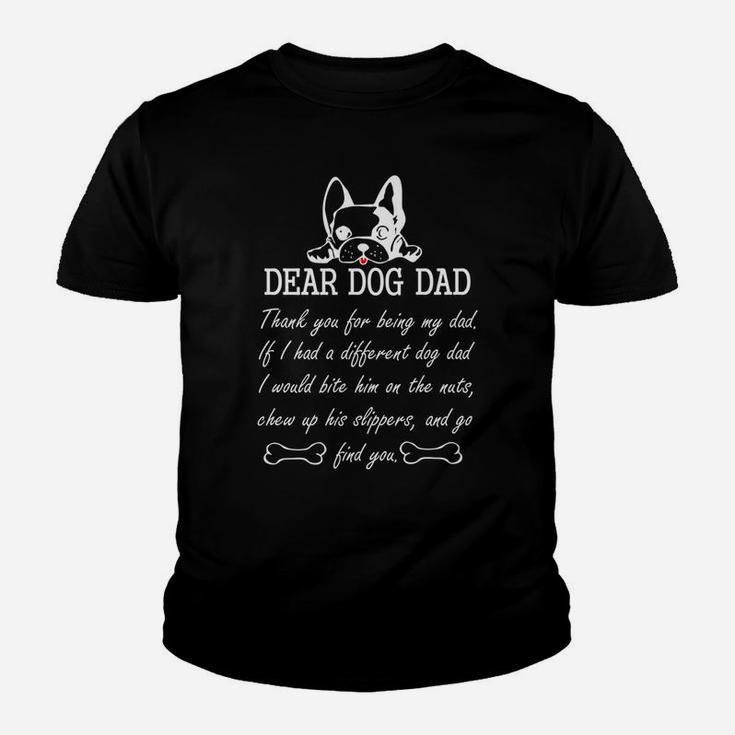 Mens Dear Dog Dad Thank You For Being My Dad Christmas Gift Kid T-Shirt
