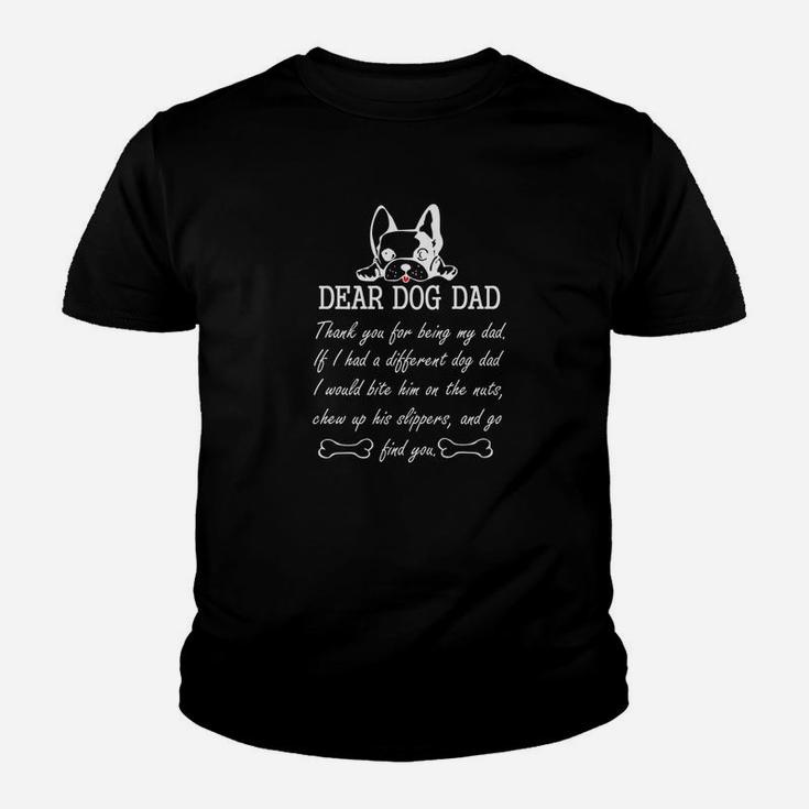 Mens Dear Dog Dad Thank You For Being My Dad Christmas Gift Premium Kid T-Shirt