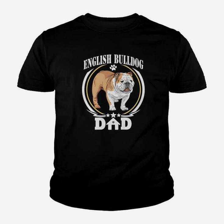 Mens English Bulldog Dad Kid T-Shirt