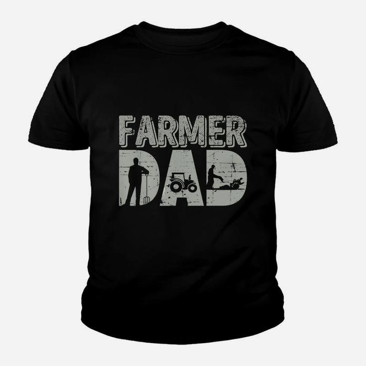 Mens Farmer Dad Shirt Farm Farming Fathers Day Gift Tractor Kid T-Shirt
